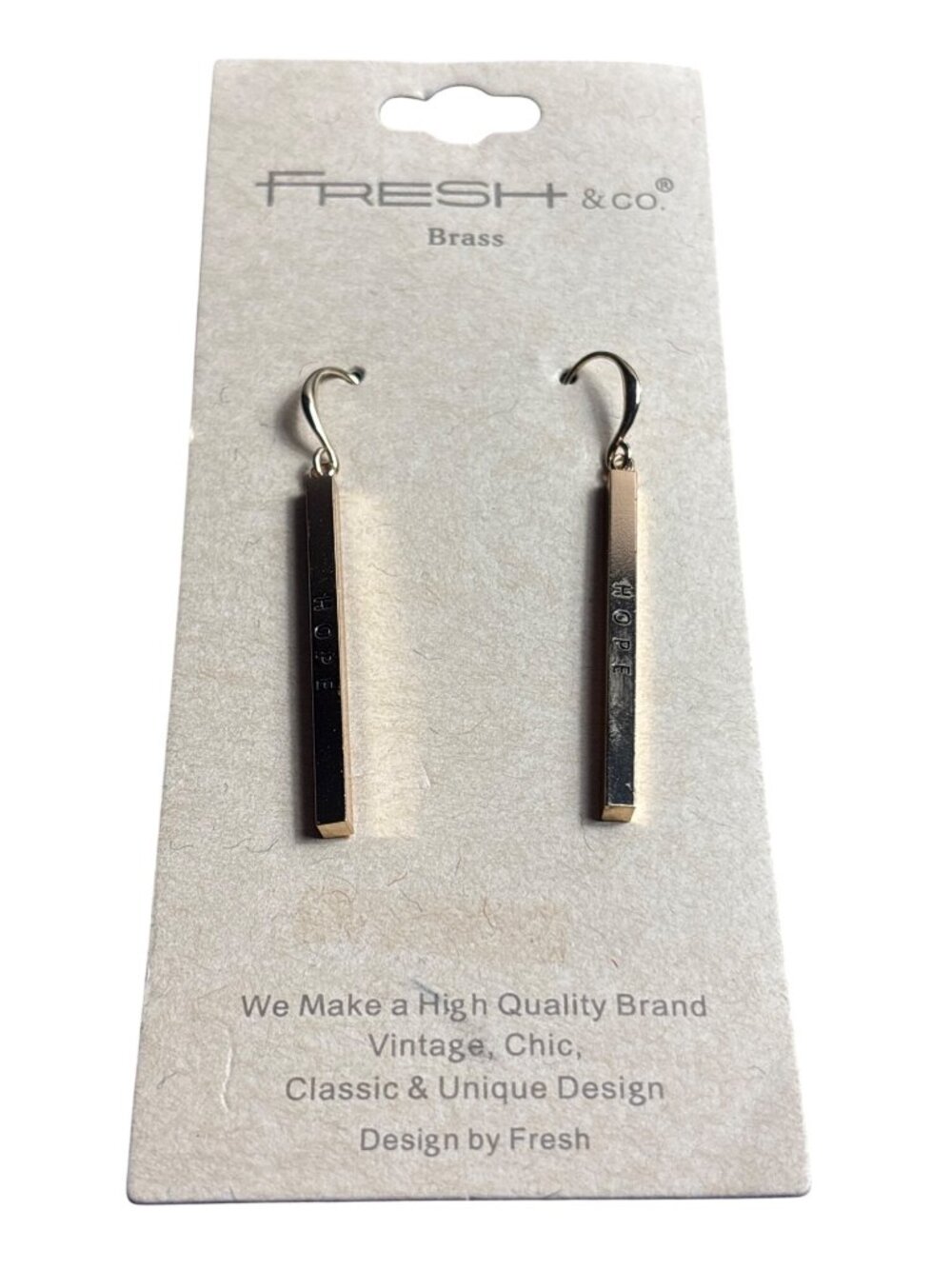 Fresh & Co Brass Goldtone Hope Dangle Earrings 5/8 inch